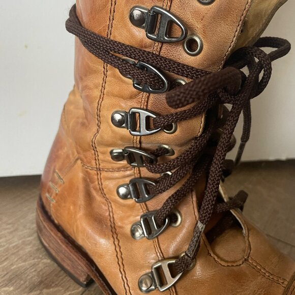 Rare Bed Stu Leather Brown CottageCore Lace Up Boots Womens Size 6.5 - 7 - Picture 6 of 15